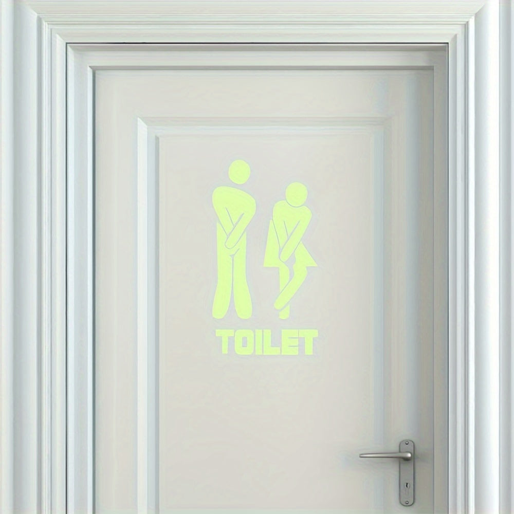 Calcomanías para paredes que brillan en la oscuridad para puertas de baño, peel and stick