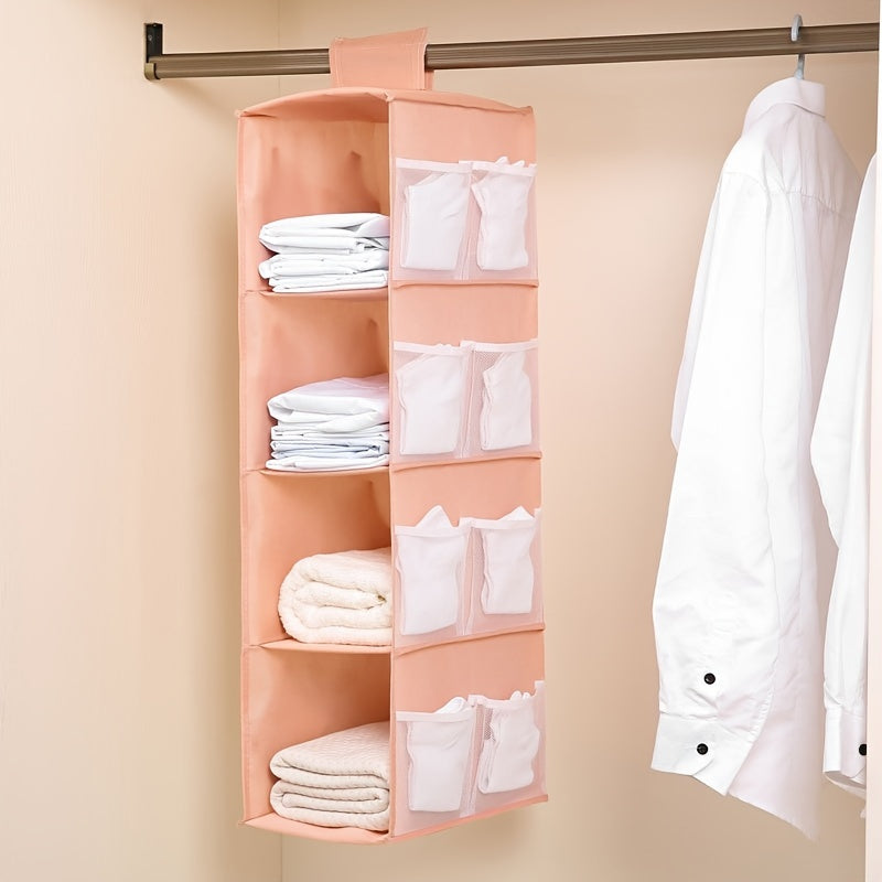 Foldable Wardrobe Storage Hanging Bag with 4 Layers for Clothes and Accessories