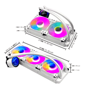 White Water Cooler CPU Cooler RGB ARGB Water Cooling Radiator for LGA 1700 2011 AM4 AM5