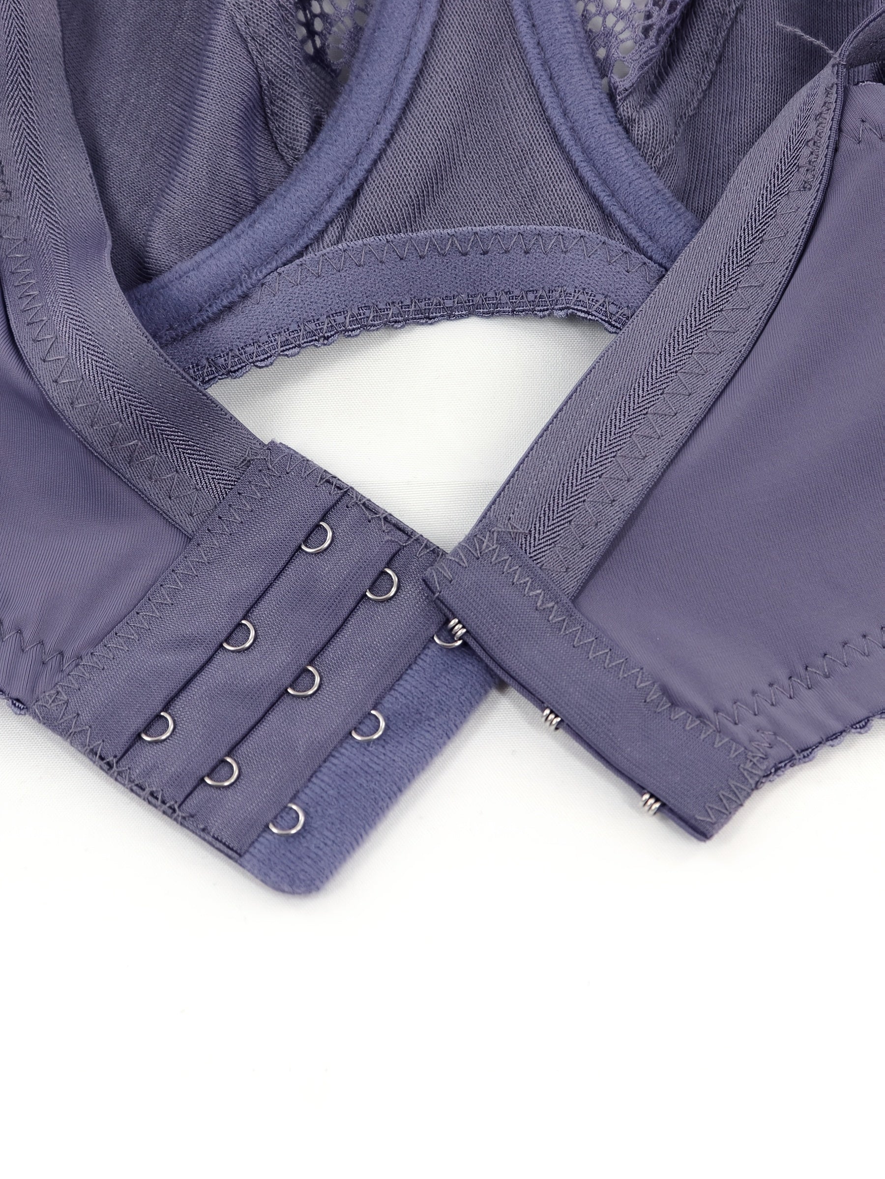 Plus Size Floral Lace Underwire Bra Full Coverage Medium Stretch Knit No Padding