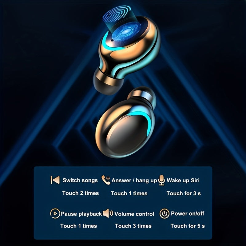 Simsiz TWS quloqchinlar, HiFi ovoz, mikrofon, shovqinni bekor qilish, teginish nazorati, LED zaryad qutisi, qayta zaryadlanadigan batareya va o'yin imkoniyati bilan. Tangle-free kabel kiritilmagan.