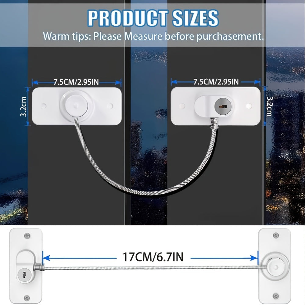 2-Pack UPVC Window Locks Set Childproof Security with Keys and Screws