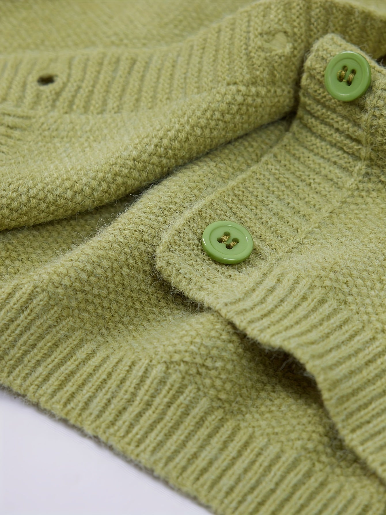 Cárdigan de punto sólido para mujer con hombros caídos, bolsillos y botones en el frente para primavera y otoño