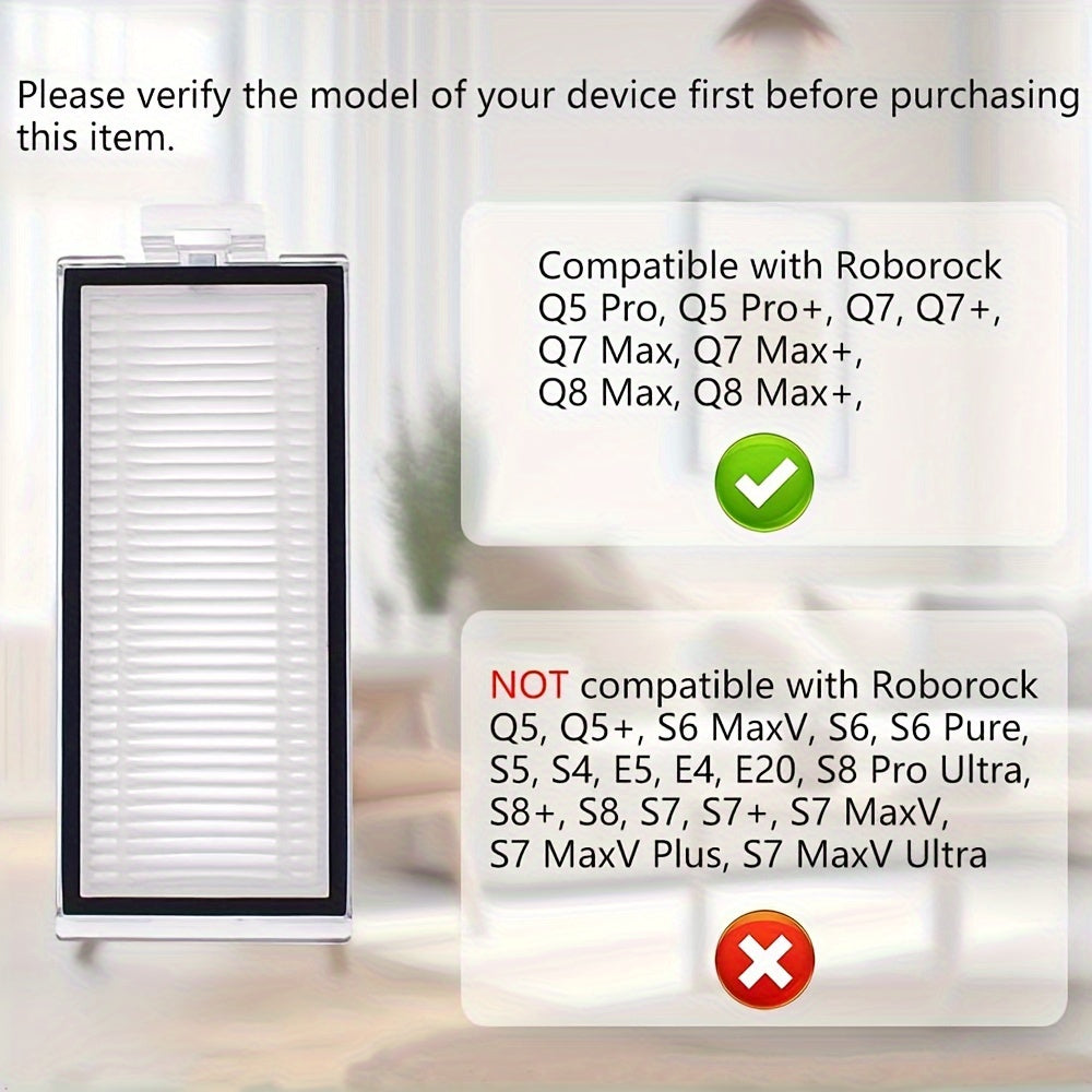 8 dona almashtirish filtri Roborock robot changyutgich va mop modellari Q5 Q7 Max Max+ Max+ Plus uchun