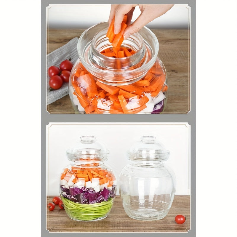Glass Fermentation Jar with Water Seal 1500ml 2500ml for Pickling Sauerkraut Kimchi