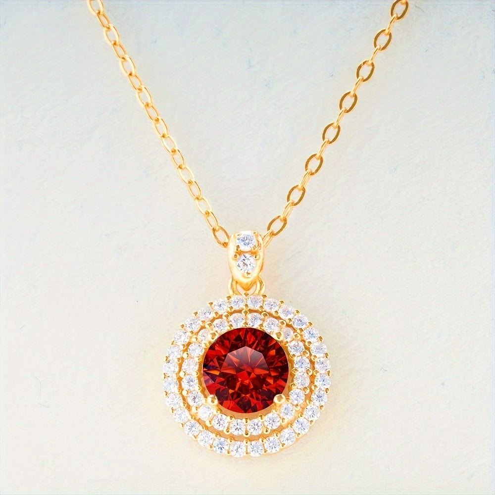Lady 1 Carat Multicolor Moissanite Necklace Halo Pendant for Engagements Weddings Bridal