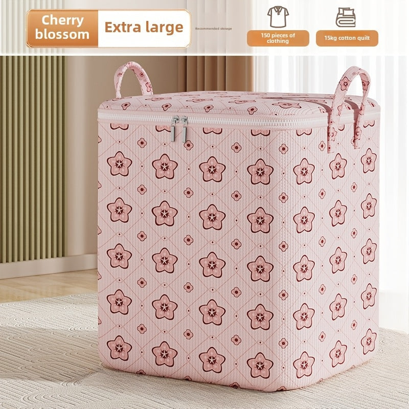 Under-Bed Storage Organizer Waterproof Fabric Boho Style Spacious Quilts Clothing Space Saver