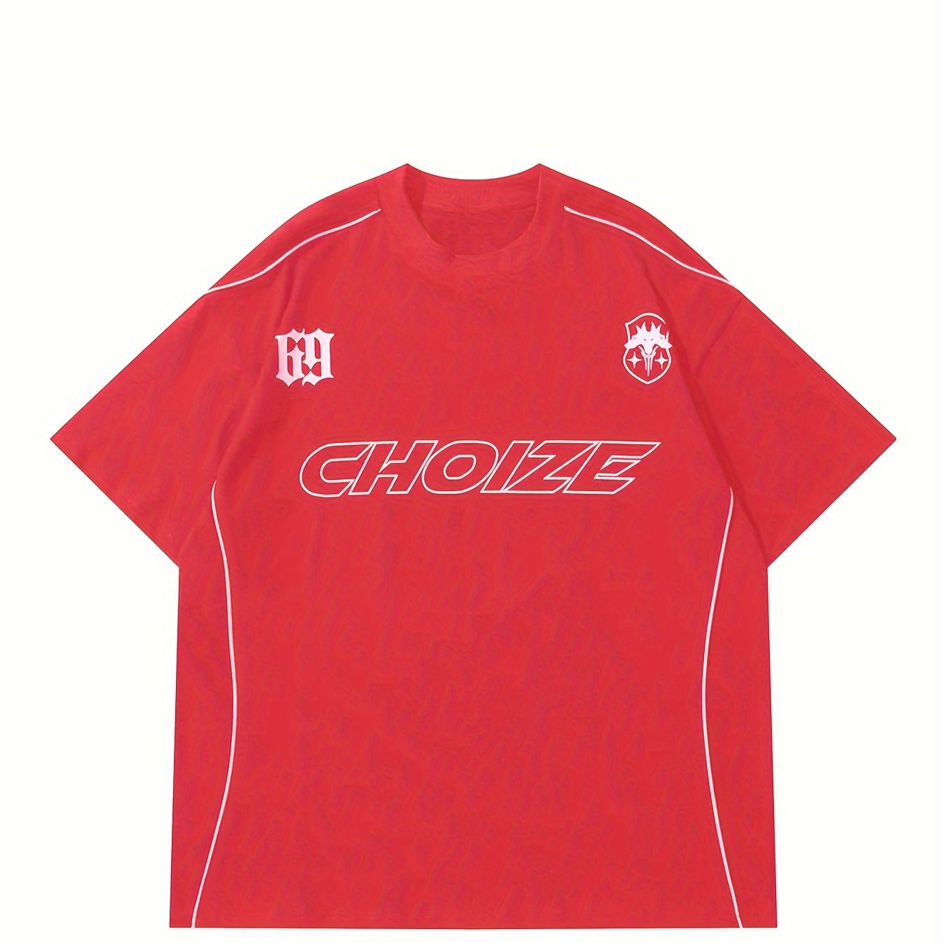 Unisex Y2K Alphabet Print Crew Neck T-Shirt Polyester Elastane Knit Fabric