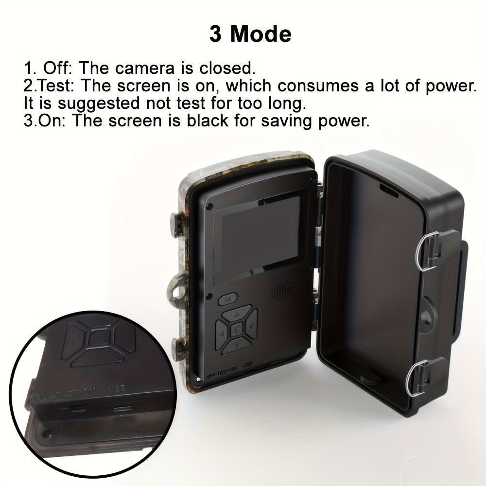 HD Trail Camera with 2-Inch Screen Night Vision PIR 10M Motion Activated Security Cam