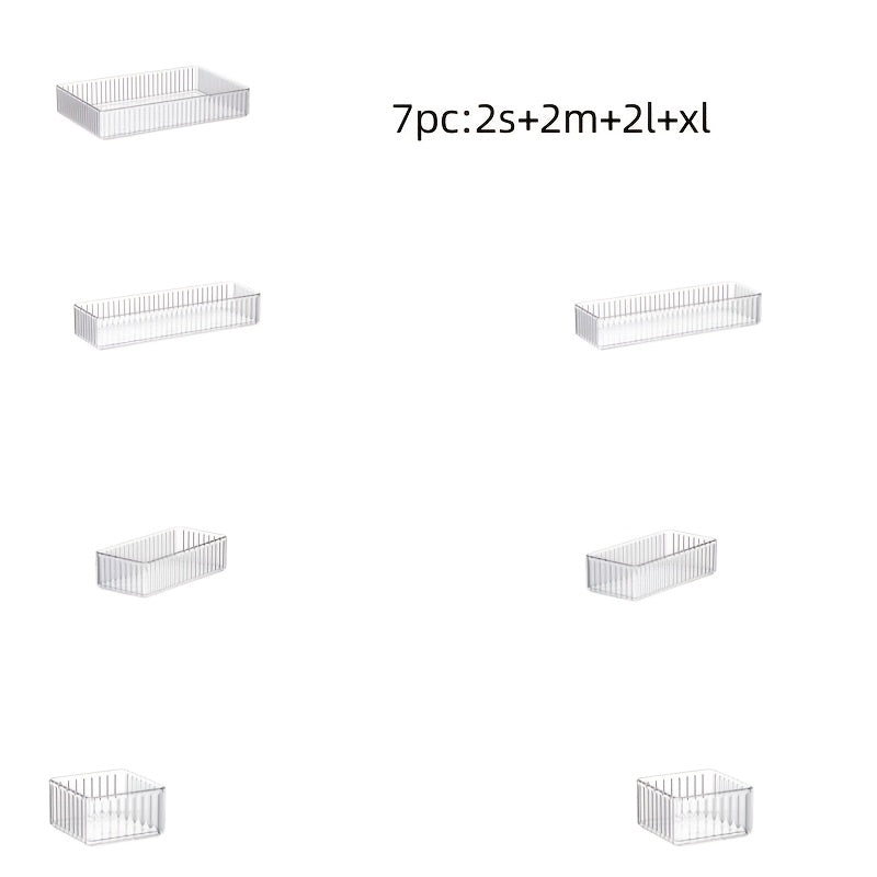 6/7/8pcs Acrylic Transparent Makeup Storage Organizer for Office and Home
