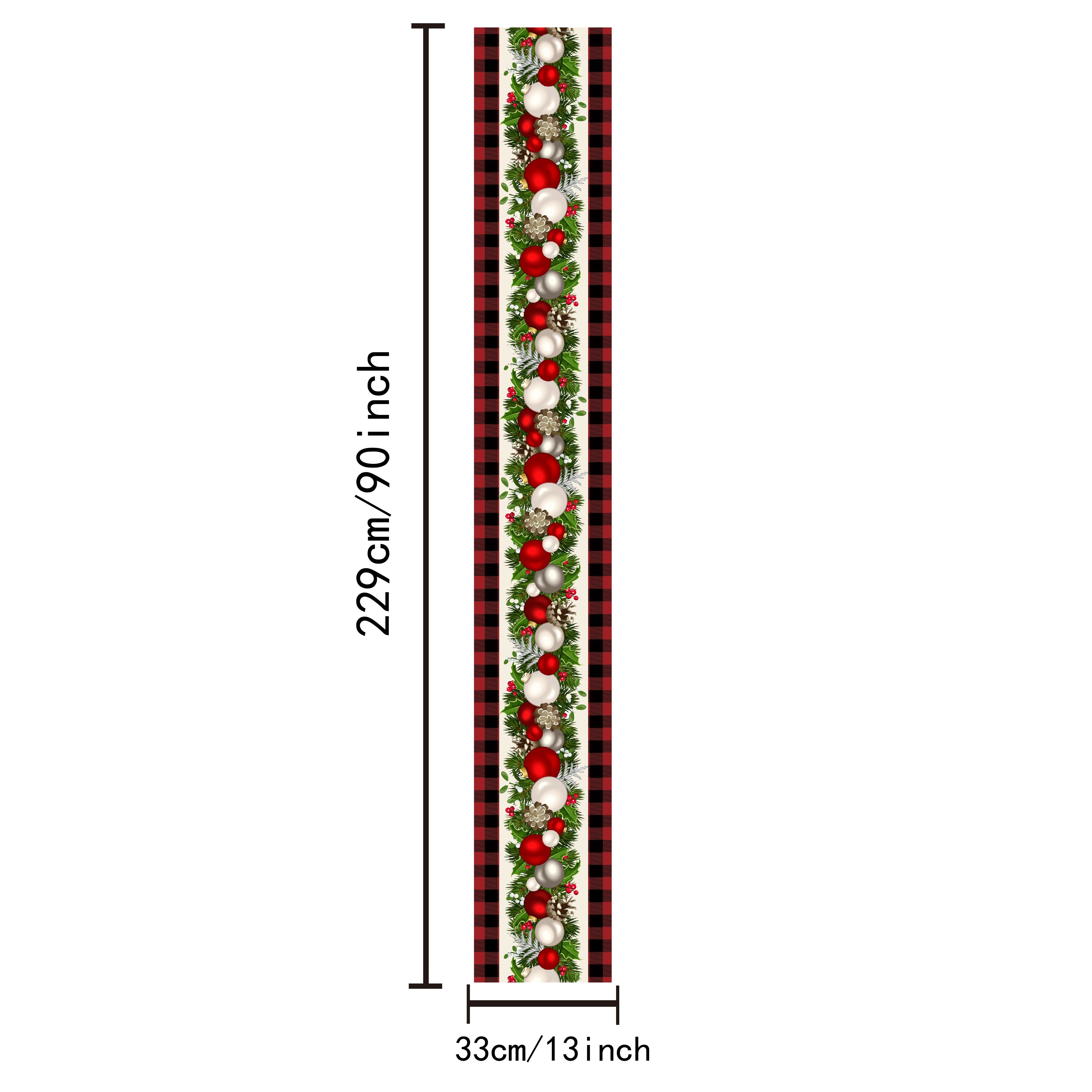Полиэстеровая скатерть для стола "С Рождеством" в красно-черной клетке для праздничного декора и подарков.