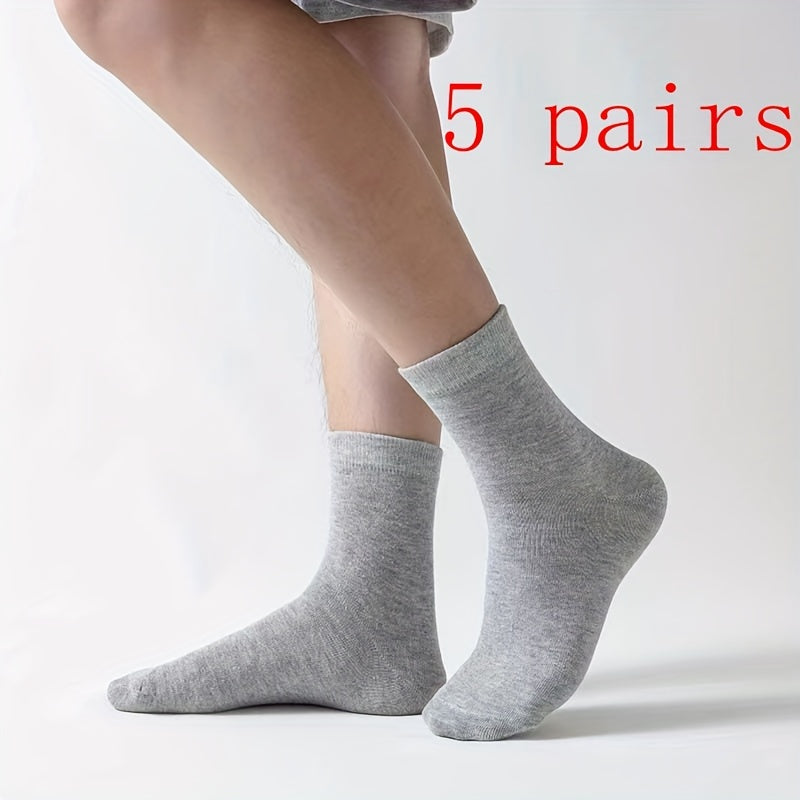 Men's Crew Socks 5/10 Pairs Letter Pattern Breathable Comfortable All Seasons