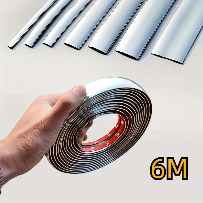 Car Body Bright Decoration Strip 6m/236in Bumper Edge Anti-Scratch Chrome
