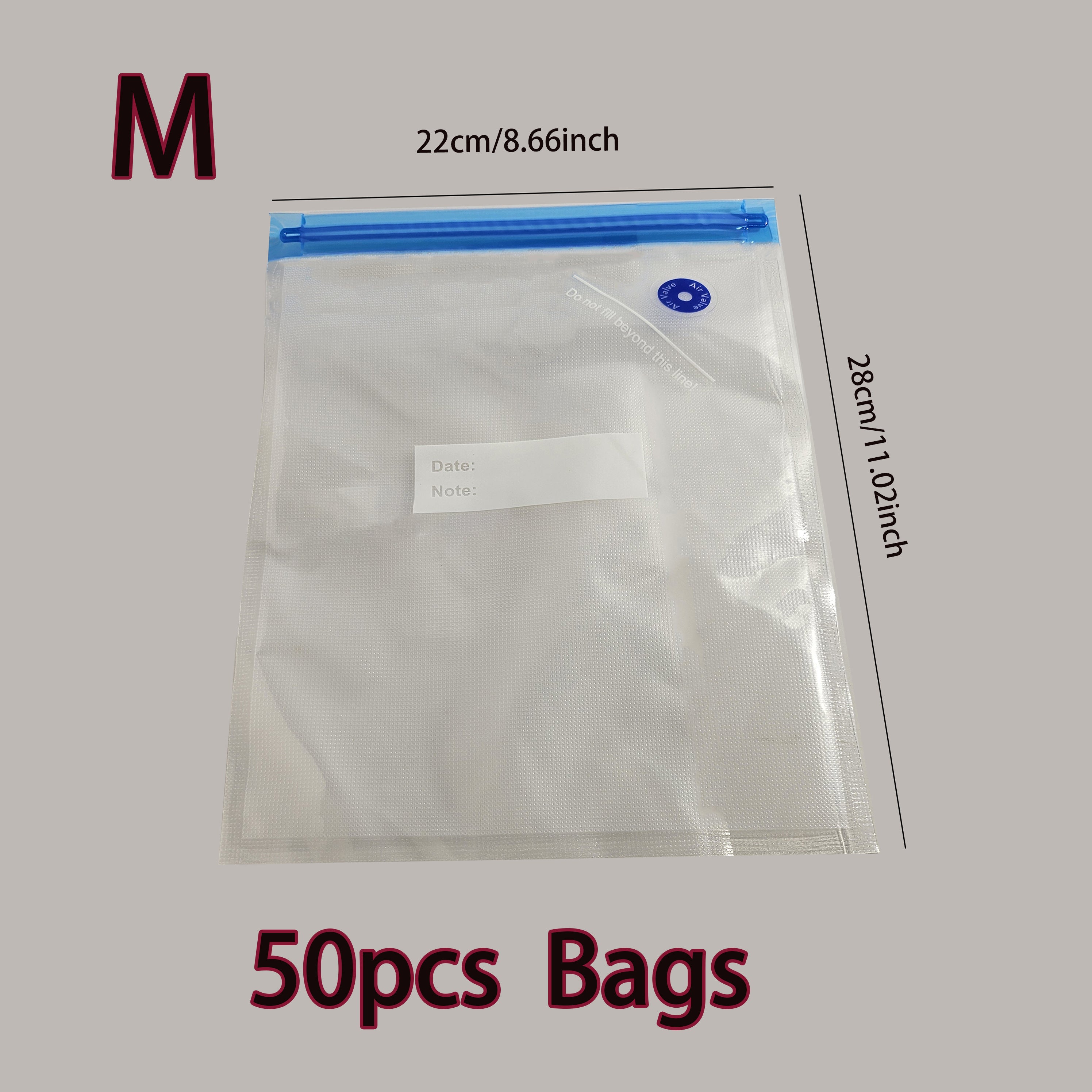 Vacuum Sealer Bags Set 30/50pcs Food Storage Large Medium Small Transparent PE