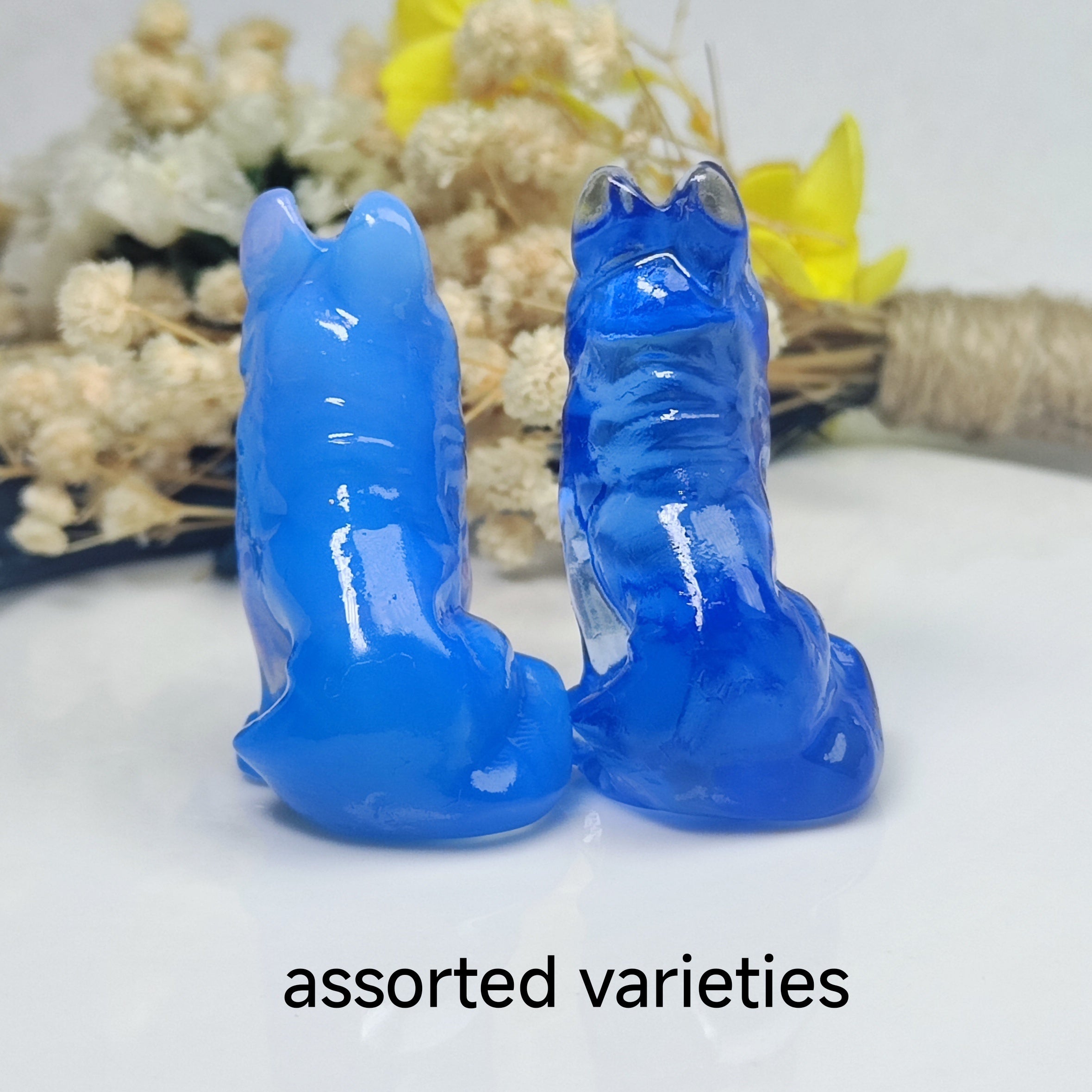 Kristall bilan oymali Bo'ri figuriya, uy bezaklari va sovg'alar uchun hayvon skulpturasi