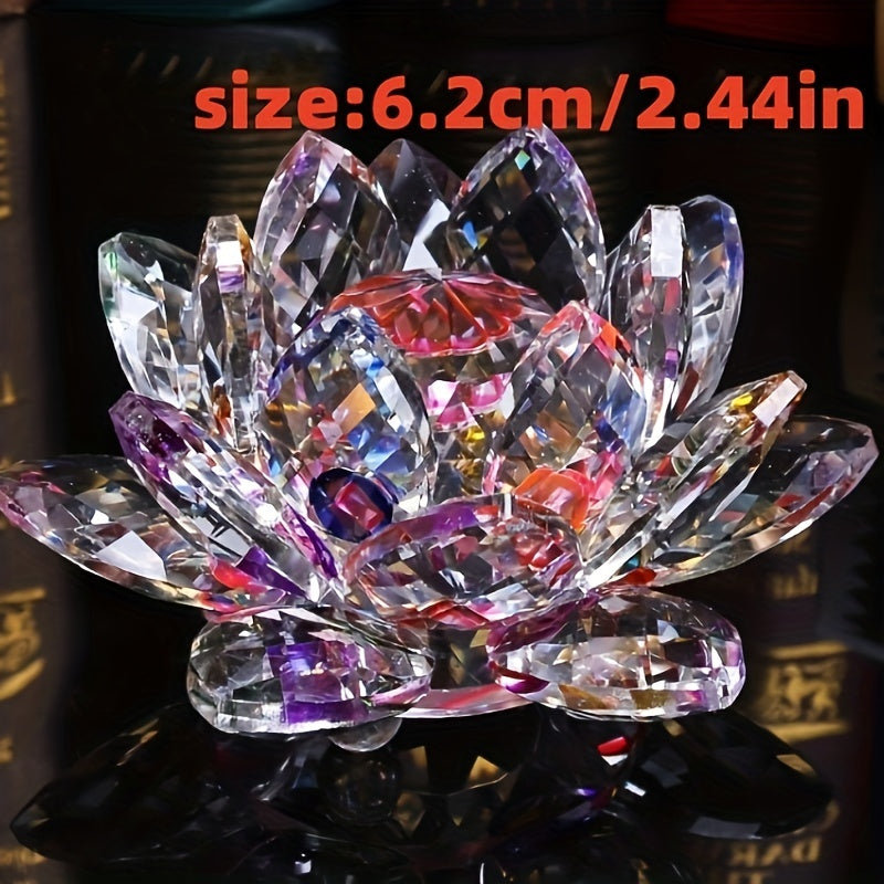 Crystal Lotus Ornament for Home Decor Desktop Figurine