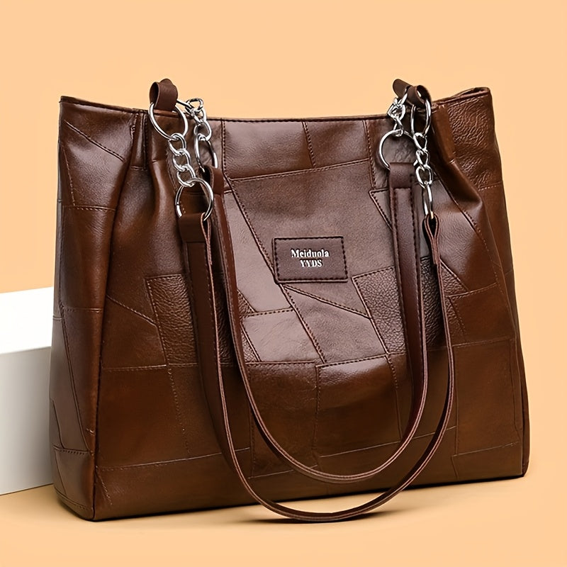 Черная стеганая сумка из искусственной кожи с цепочным ремнем для путешествий и покупок