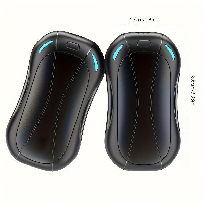 Portable Dual-Sided Heated Hand Warmer with 6000mAh Battery and USB Rechargeable