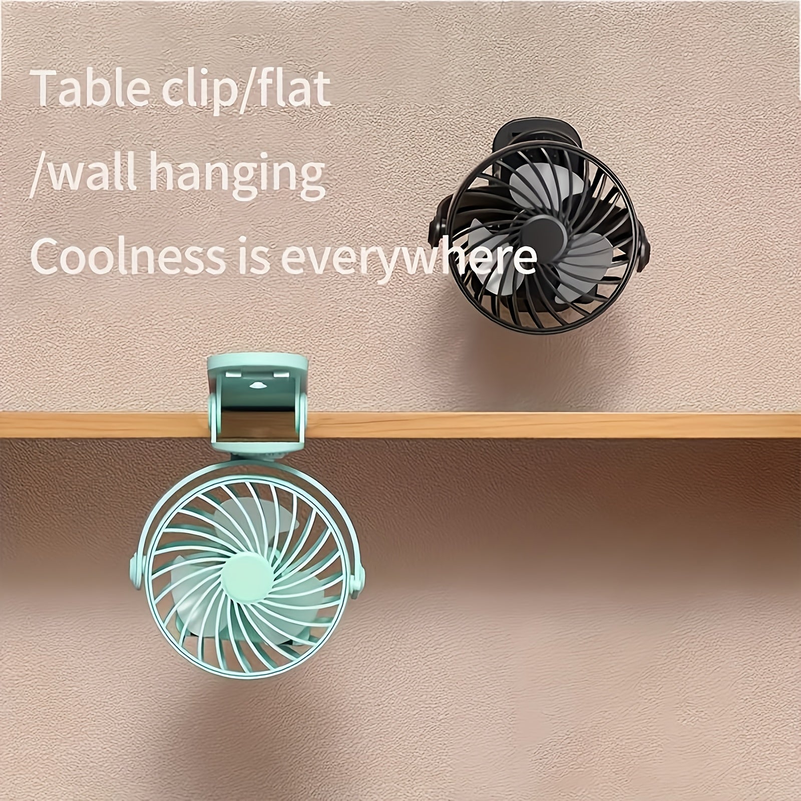 Mini USB Rechargeable Clip-On Desk Fan with 360 Degree Rotation for RV Dorm Student