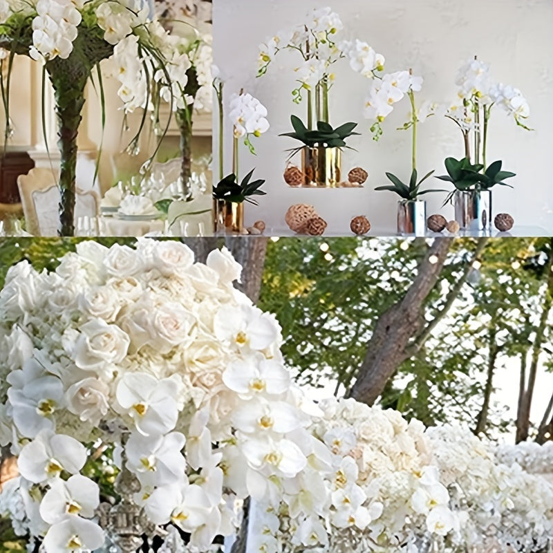 Uy bezaklari, bog' va tadbirlar uchun sun'iy oq orkide bo'lagi