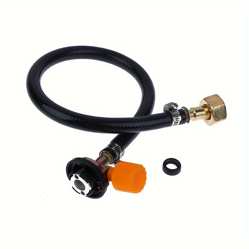 Leak-Proof Copper Gas Refill Adapter for Outdoor Camping Stoves with Rubber Pipe