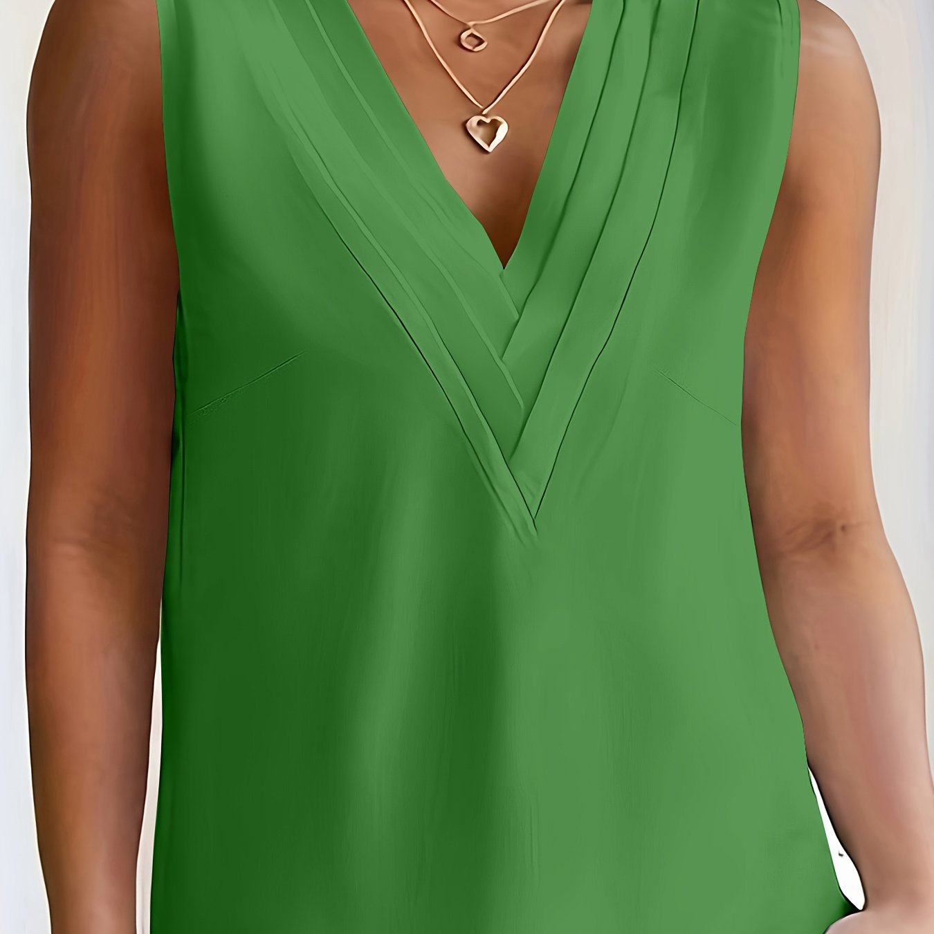 Women's V-Neck Tank Top Breathable Polyester Spandex Summer Solid Color