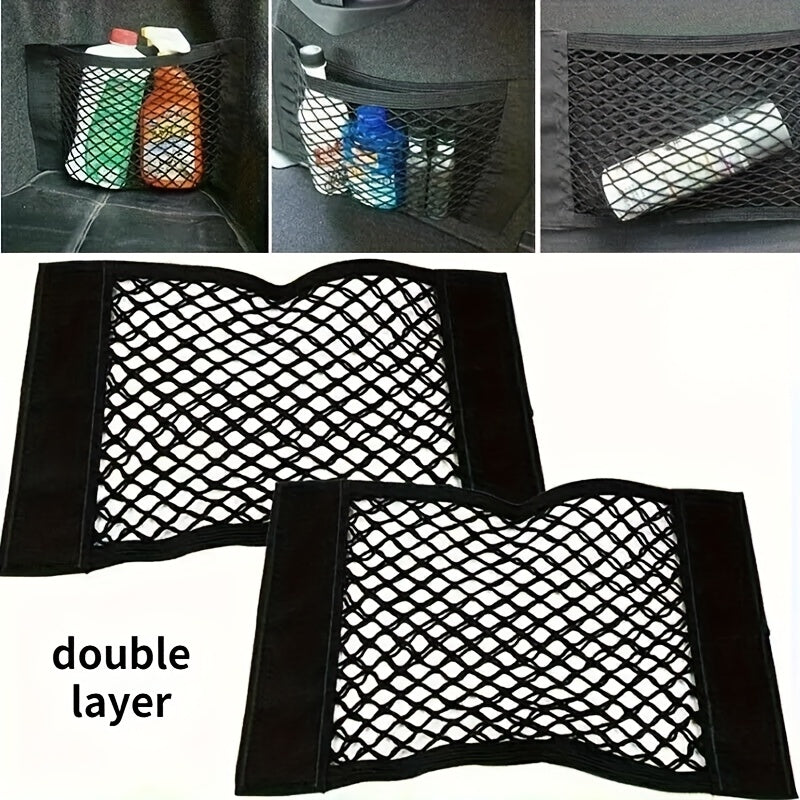 Органайзер для багажника автомобиля из нейлона с черной сеткой и магнитной лентой для хранения в автомобиле