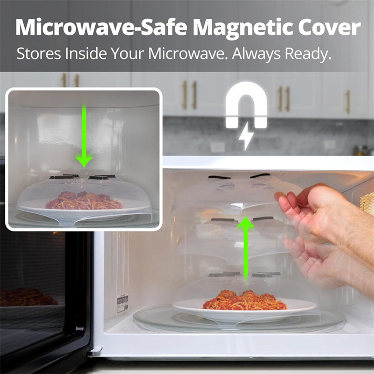 Microwave Cover Clear Splatter Guard with Magnetic Venting Heat Resistant Plastic