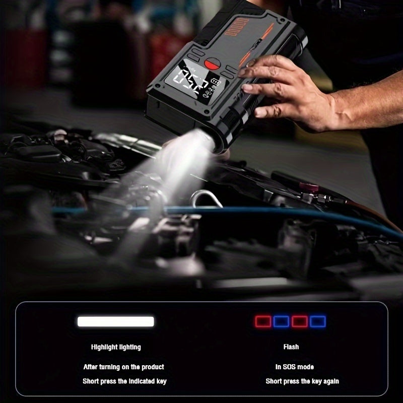 Portable Air Pump with Jump Starter 150psi 8000mAh Rechargeable Battery for Cars and Motorcycles