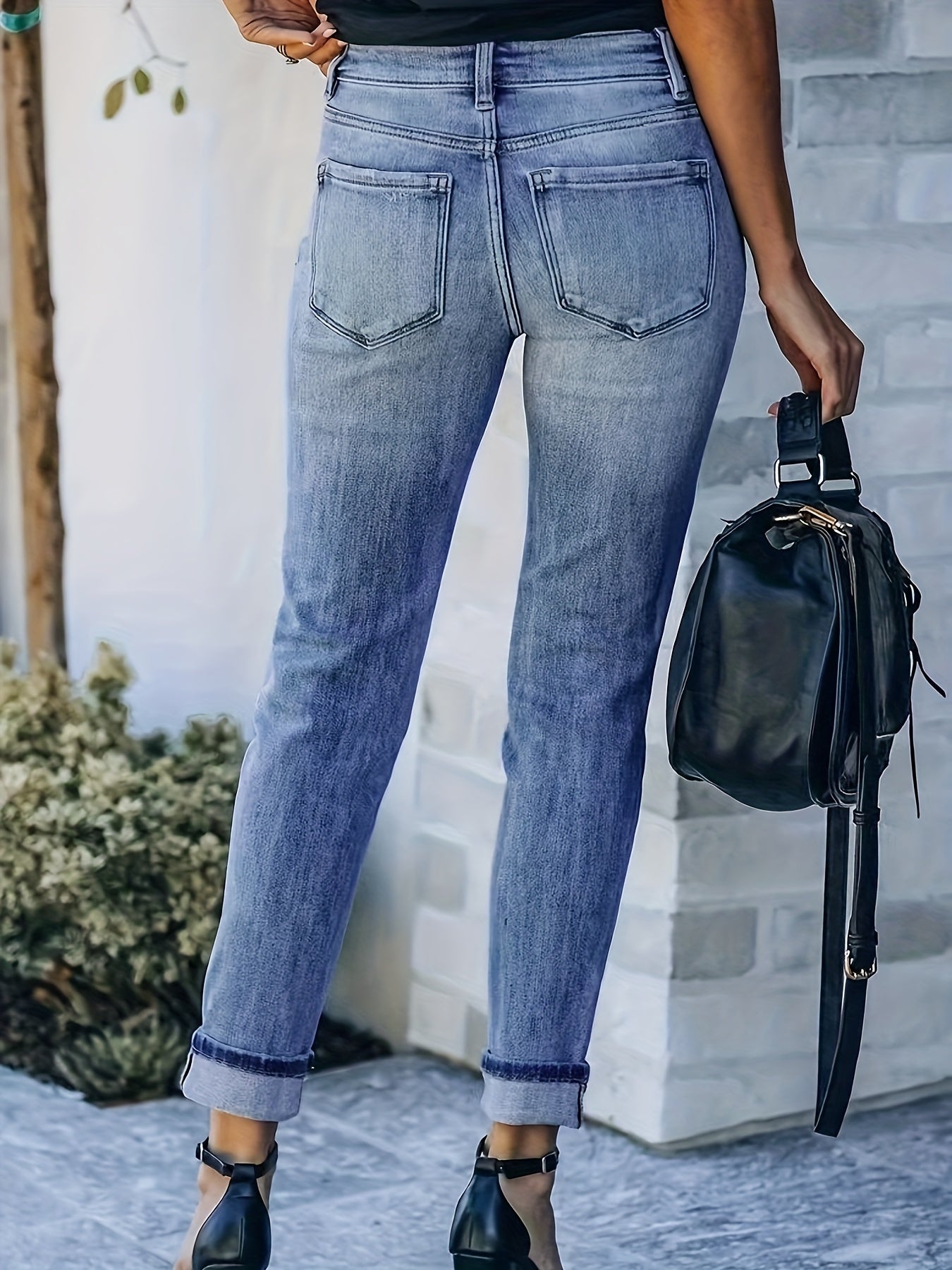 Women's Plus Size High-Stretch Skinny Jeans Casual Slim Fit Denim Pants