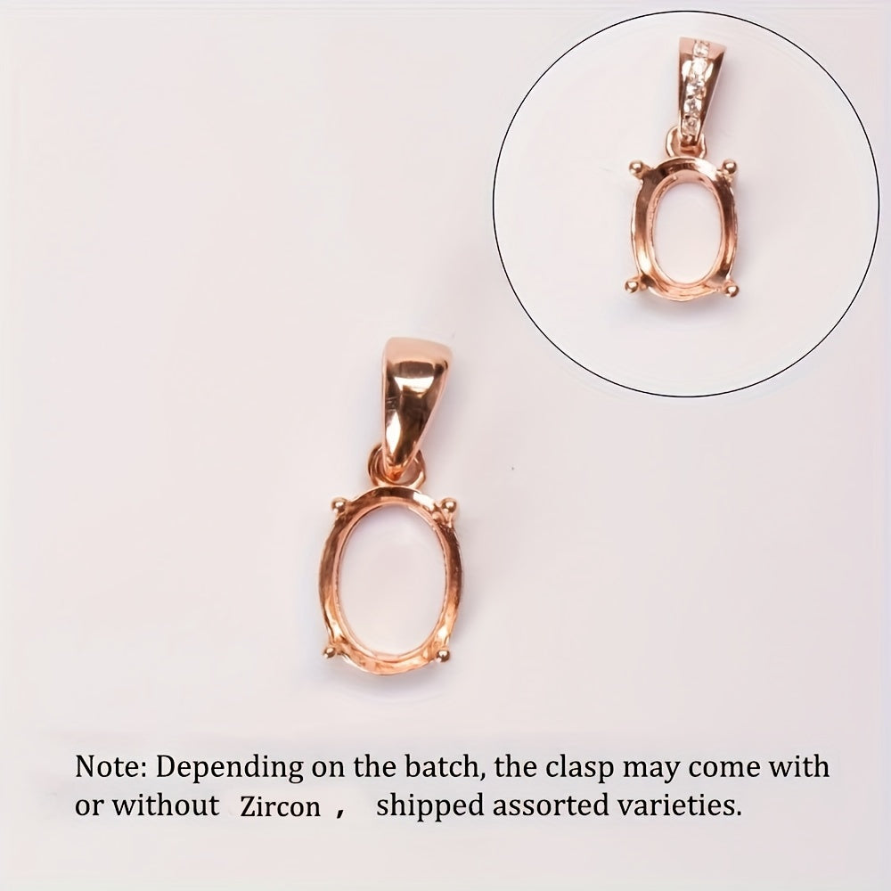 Sterling Silver Oval Prong Bezel Setting for DIY Pendant Charm Tray Various Sizes