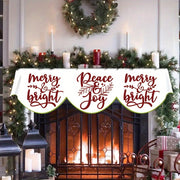 Festive Christmas Fireplace Mantle Scarf Polyester Indoor Decor 49.78cm x 78.7"