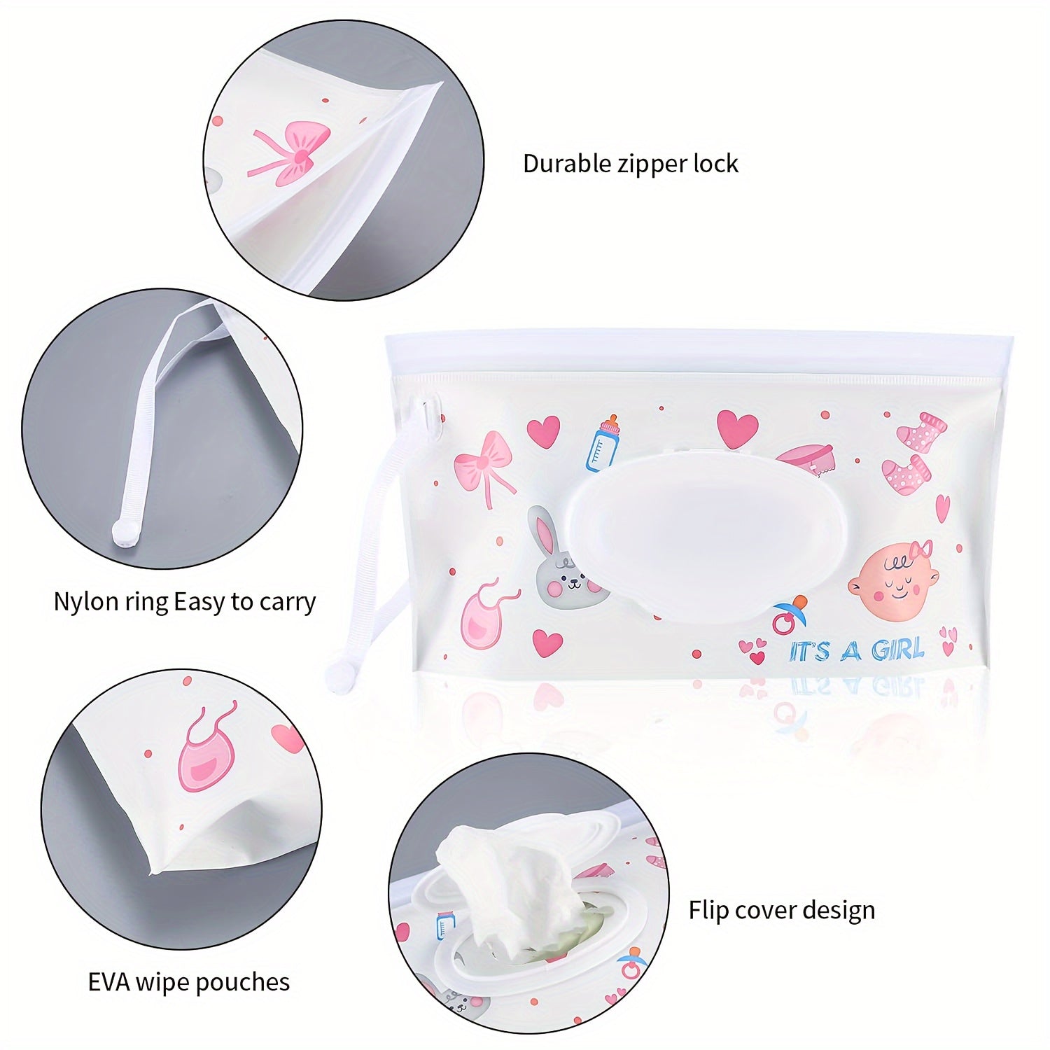 Set of 2 Reusable Wet Wipe Dispenser Containers Travel Holders for Wipes