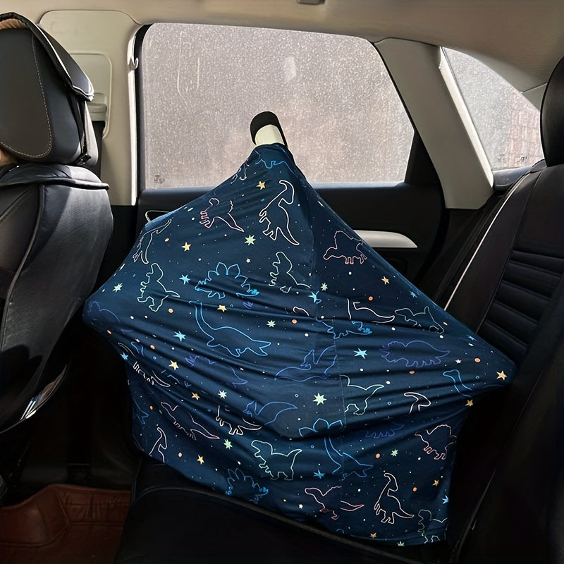 Dinosaur Themed Multi-Use Stretchy Cover for Breastfeeding and Grocery Trolleys