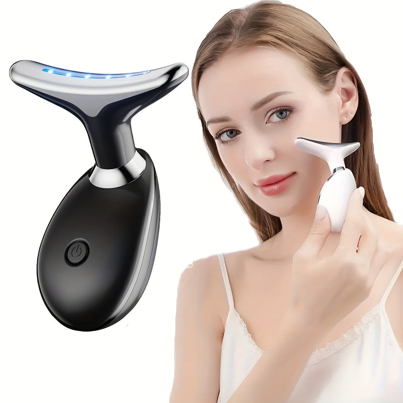 Qayta zaryadlanadigan vibratsiyali yuz va bo'yin massajeri, isitish funksiyasi bilan - uyda foydalanish uchun ixcham, ko'chma teri parvarishi qurilmasi, ayollar uchun ideal go'zallik sovg'asi.