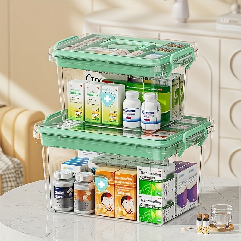 Organizador modular de almacenamiento con gran capacidad y pastillero para almacenamiento en el hogar y primeros auxilios