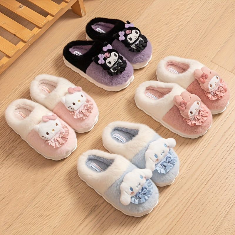 Women's Plush Fuzzy Slip-On Slippers Warm Indoor House Shoes