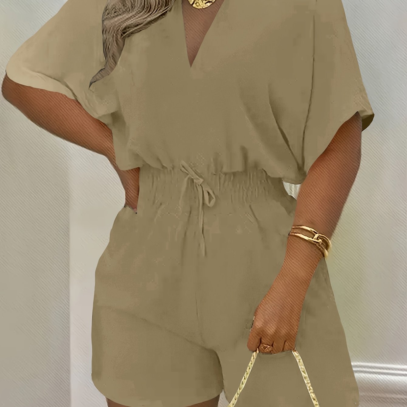 Women's Plus Size Jumpsuit Polyester Casual Plus Size Evening Wear