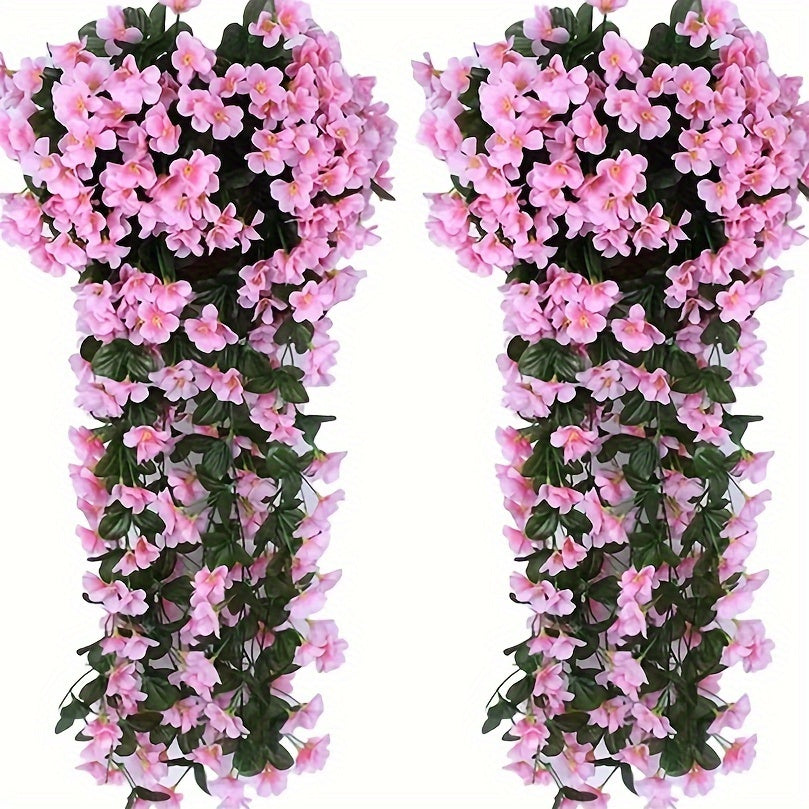 2pcs Violet Ivy Artificial Flowers for Outdoor and Wedding Decor