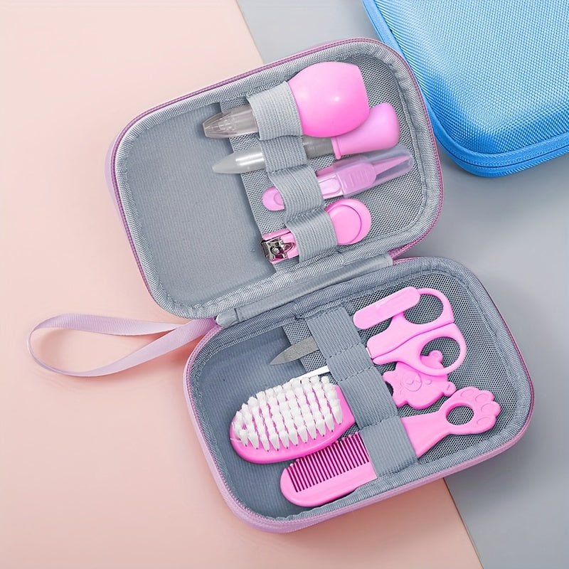 8-Piece Baby Grooming Kit with Nasal Aspirator Nail Clippers and Tweezers for Daily Personal Care