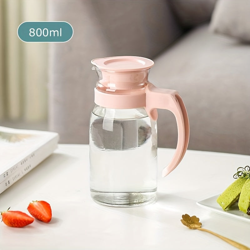 Large Glass Water Jug with Handle 800ml 1100ml 1400ml Cold Drinks Borosilicate