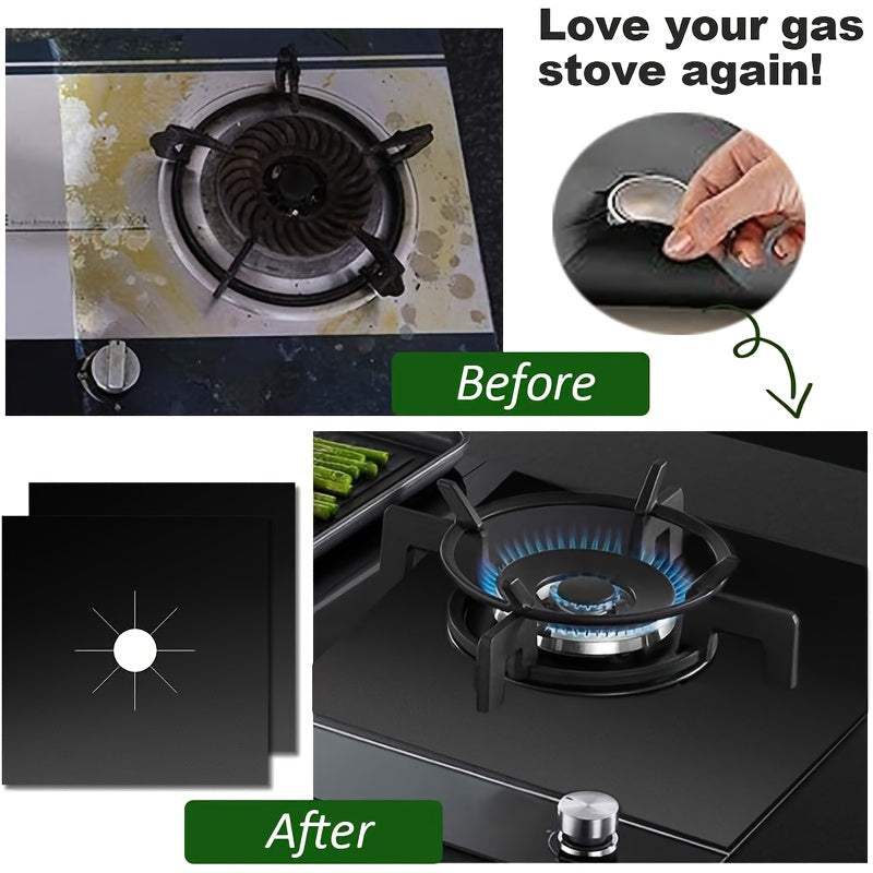 Set of 6 Gas Stove Protection Mats Heat Resistant Oil Stain Resistant Non-Stick Easy to Clean