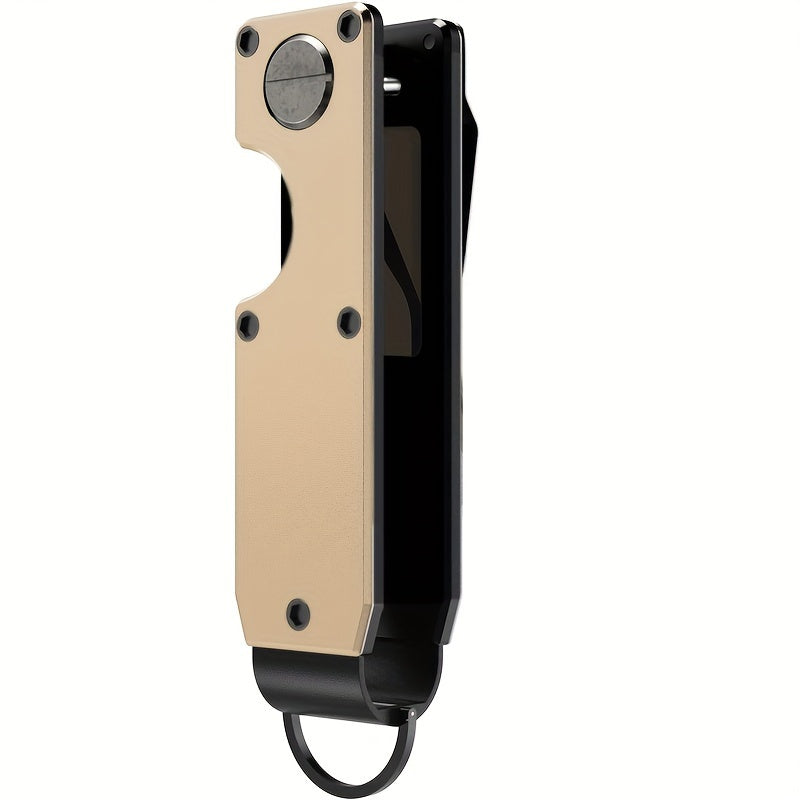 Men's Compact Metallic Key Holder, Minimalist Smart Keychain for 2-6 Keys