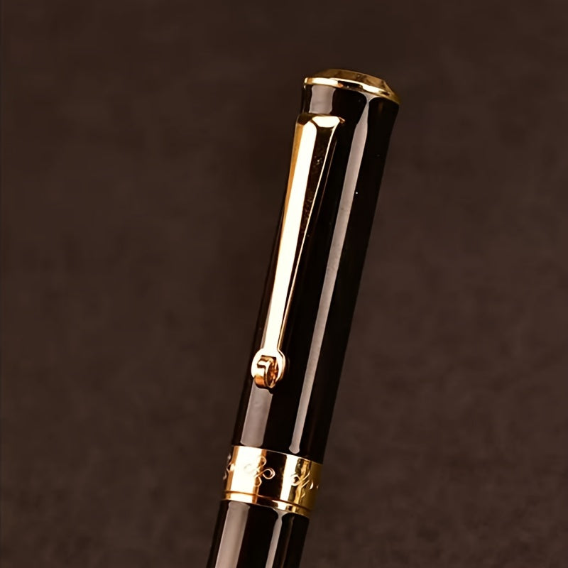 Metall qalam 0.5mm nozik nib va qopqoqni bosish bilan yopish. Biznes va shaxsiy imzolar uchun mos. 3.4mm siyoh shishalari bilan ishlaydi.