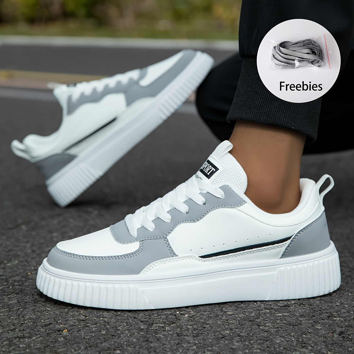 Erkaklar uchun yangi moda krossovkalari, vintage/ko'cha uslubida, barcha mavsumlar uchun nafas oladigan va qulay, shoelace bilan yopish.