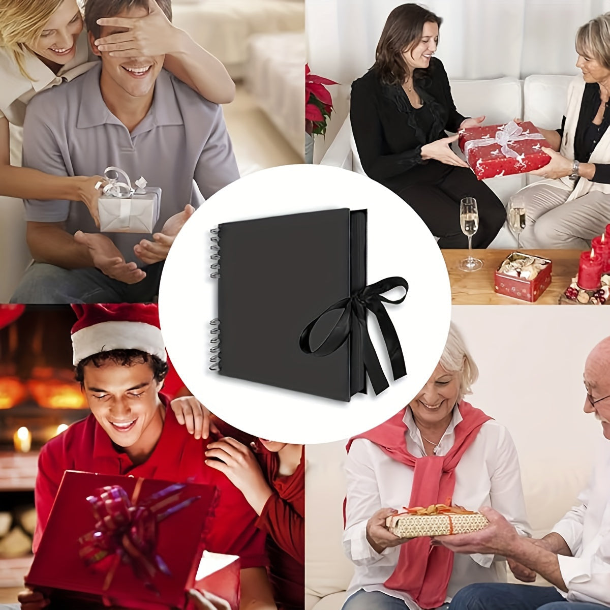 Black Photo Album for Wedding Guests and Scrapbooking 80 Pages