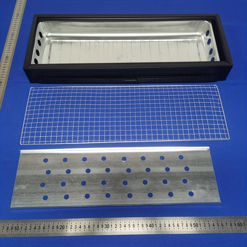 Portable Folding BBQ Grill Iron with Side Shelf Chimney Starter and Spray Paint Finish