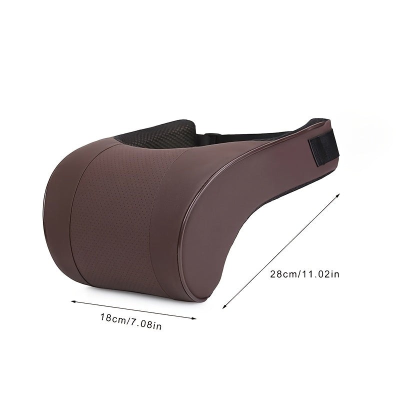 Car Memory Foam Neck Pillow PU Leather Auto Headrest Cushion for Seat
