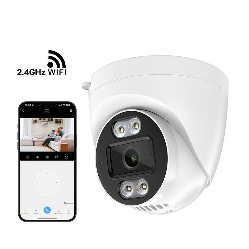 WiFi Dome Security Camera 1440P HD Night Vision Two-Way Audio Indoor Home Surveillance