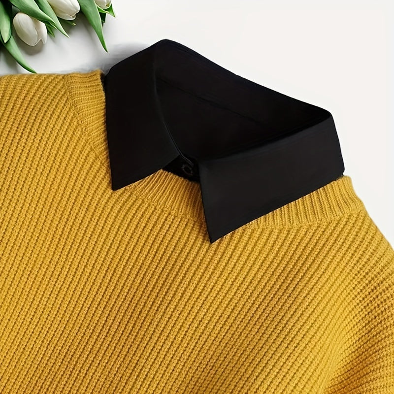 Polyester Knit Collar Attachment for Suits and Coats Stylish Gift Accessory